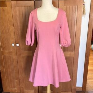 Kate Spade Pink Ponte Puff Sleeve Medium Dress